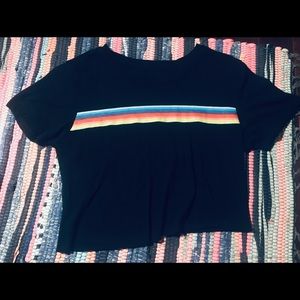 Black 90’s striped atheistic crop top size xsmall